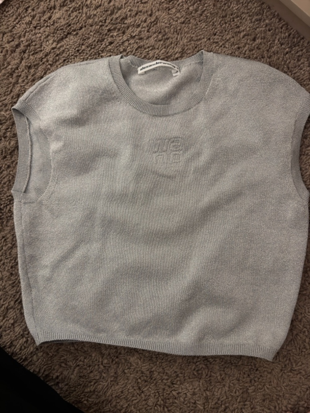 Alexander Wang Light Silver Knit Sleeveless Vest